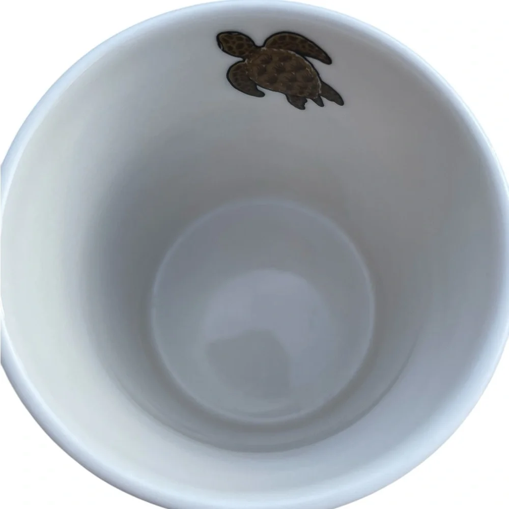 Sea Turtle Ceramic 12 oz Coffee Mugs Mismatched pair